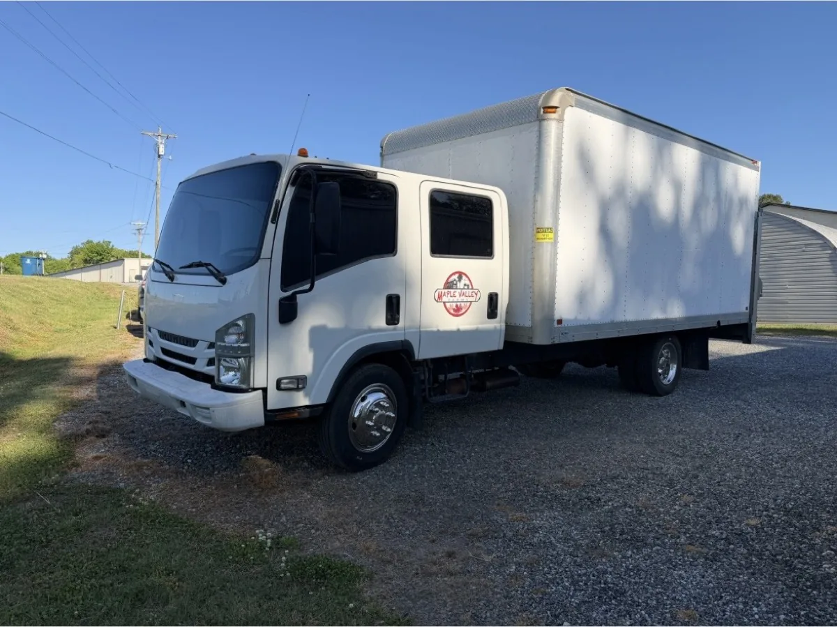 Commercial box truck with tinted cab glass